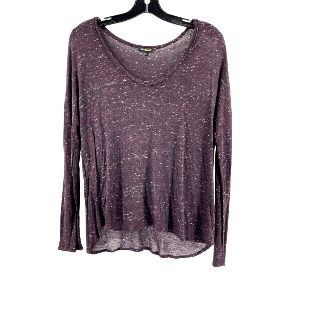 Mossimo Dutti Portugal Burgundy Long Sleeve Lightweight Knit Top Shirt Size L